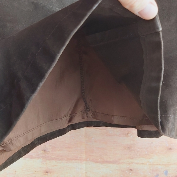 VINTAGE AILES DE LA MODE suede leather skirt size 15/16 Made in Canada - Picture 6 of 11